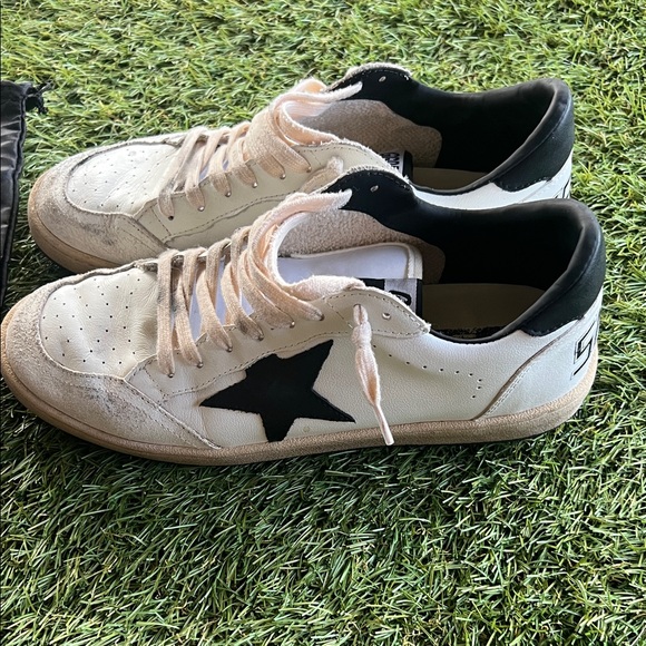 Golden Goose Cream and Black Star Sneakers - Picture 1 of 7